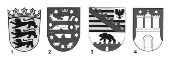 کدام نشان به ایالت Baden-Württemberg (بادن-وورتمبرگ) تعلق دارد؟